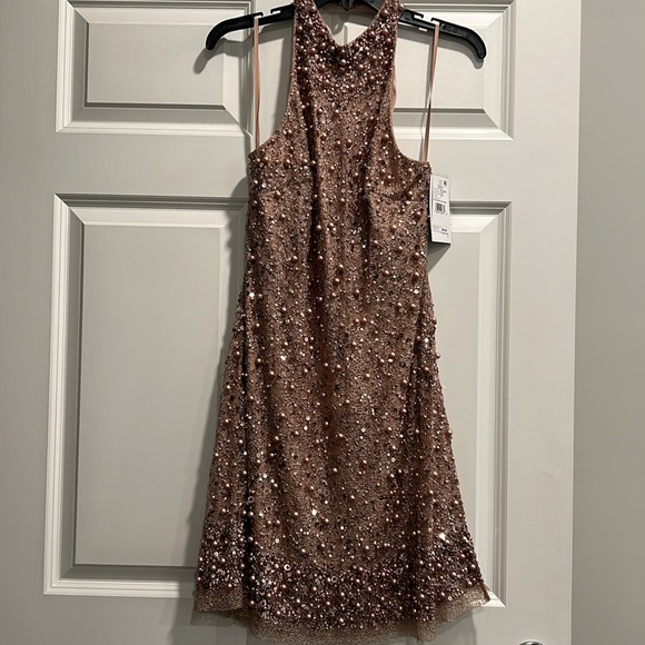 Aidan Mattox Beaded Halter Dress - Picture 4 of 7